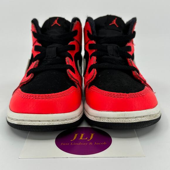 Air Jordan 1 Mid TD 'Infrared 23' Toddler Sneakers 640735-061 Size 8C - Picture 2 of 11